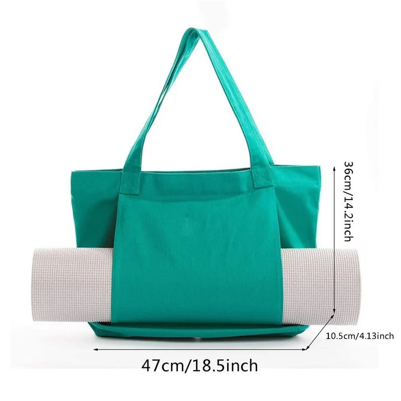Portable and multifunctional large capacity yoga canvas bag, one shoulder yoga mat storage bag