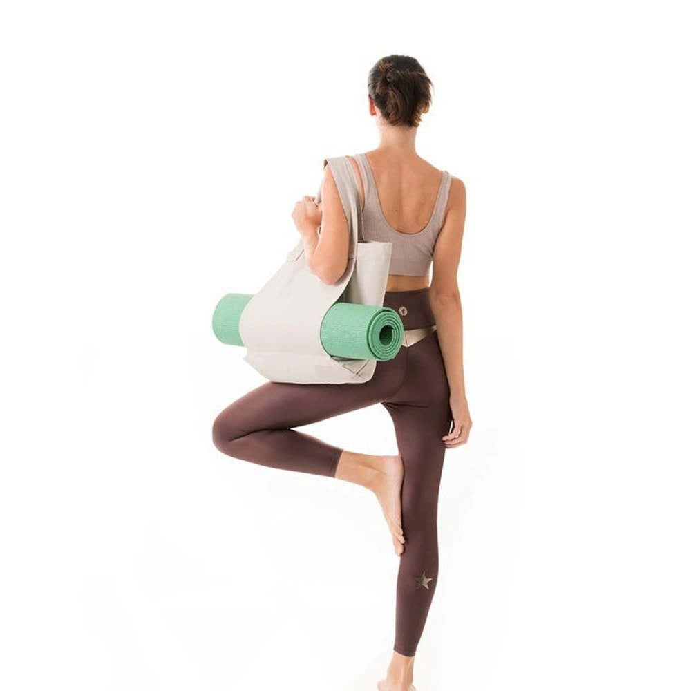 Portable and multifunctional large capacity yoga canvas bag, one shoulder yoga mat storage bag