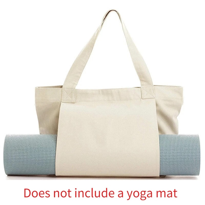 Portable and multifunctional large capacity yoga canvas bag, one shoulder yoga mat storage bag