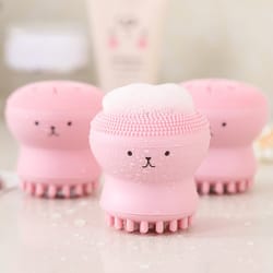 mini silicone facial cleansing brush, deep skin care scrub tool, soft exfoliator