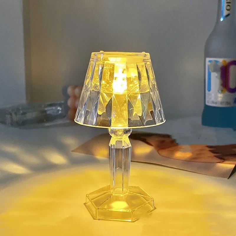 Mini Crystal Table Lamp Color Changing LED Night Light for Bedroom, Dinner, Bar, Party, and Christmas Decorations