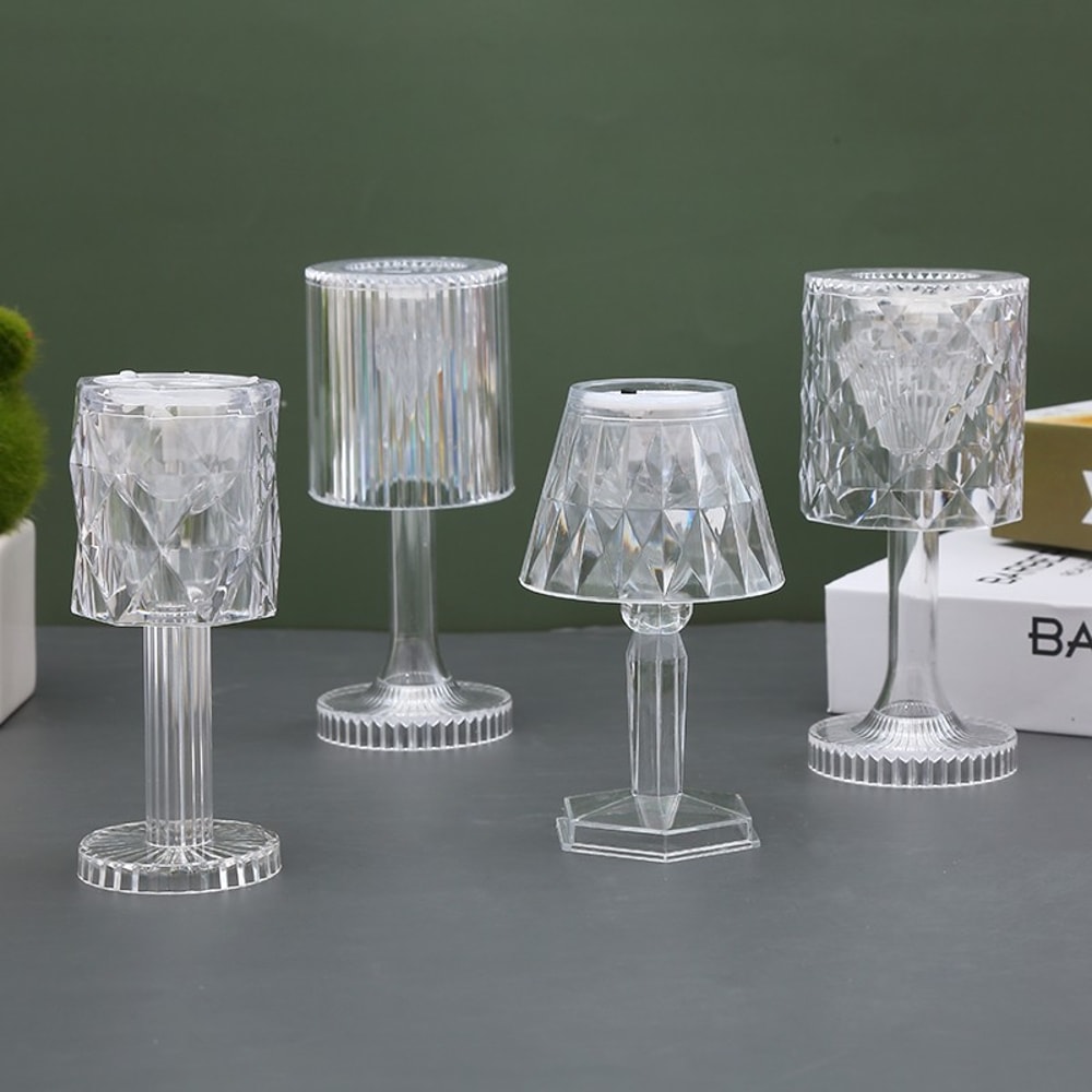 Mini Crystal Table Lamp Color Changing LED Night Light for Bedroom, Dinner, Bar, Party, and Christmas Decorations