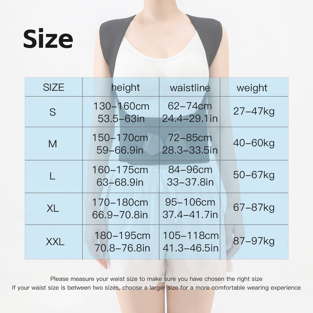 Posture Back Brace with Adjustable Back Support Strap, Prevent Spinal Distortion and Hunchback, for Men and Women