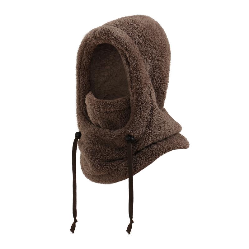 Windproof Warm Hat Scarf Kid Plush Balaclava Hats Adjustable Ear Protection Cap 7