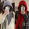 Knitted Hooded Cap Winter Keep Warm Balaclava Scarf Hats For Outdoor Ski Cold Hat Women Thicken Nec 1