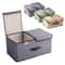 Large Double Lid Organizer Non Woven Fabric Foldable Storage Box Bedroom Arrangement For Underwear 1