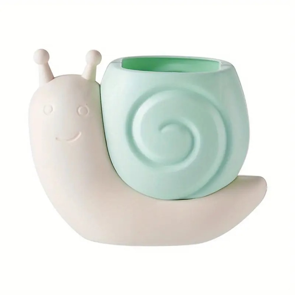 Snail-Shaped Pen Holder, ABS Multi-Functional Desktop Stationery, Makeup Brush Storage