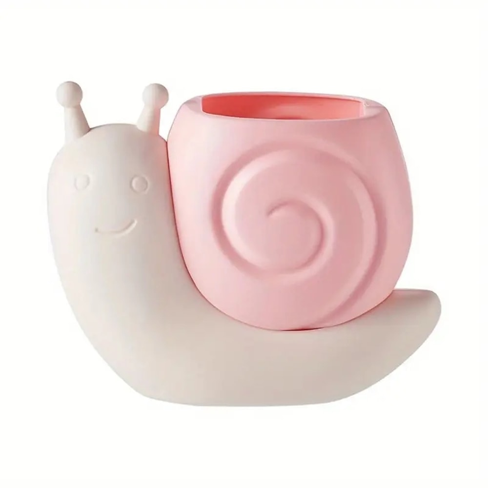 Snail-Shaped Pen Holder, ABS Multi-Functional Desktop Stationery, Makeup Brush Storage
