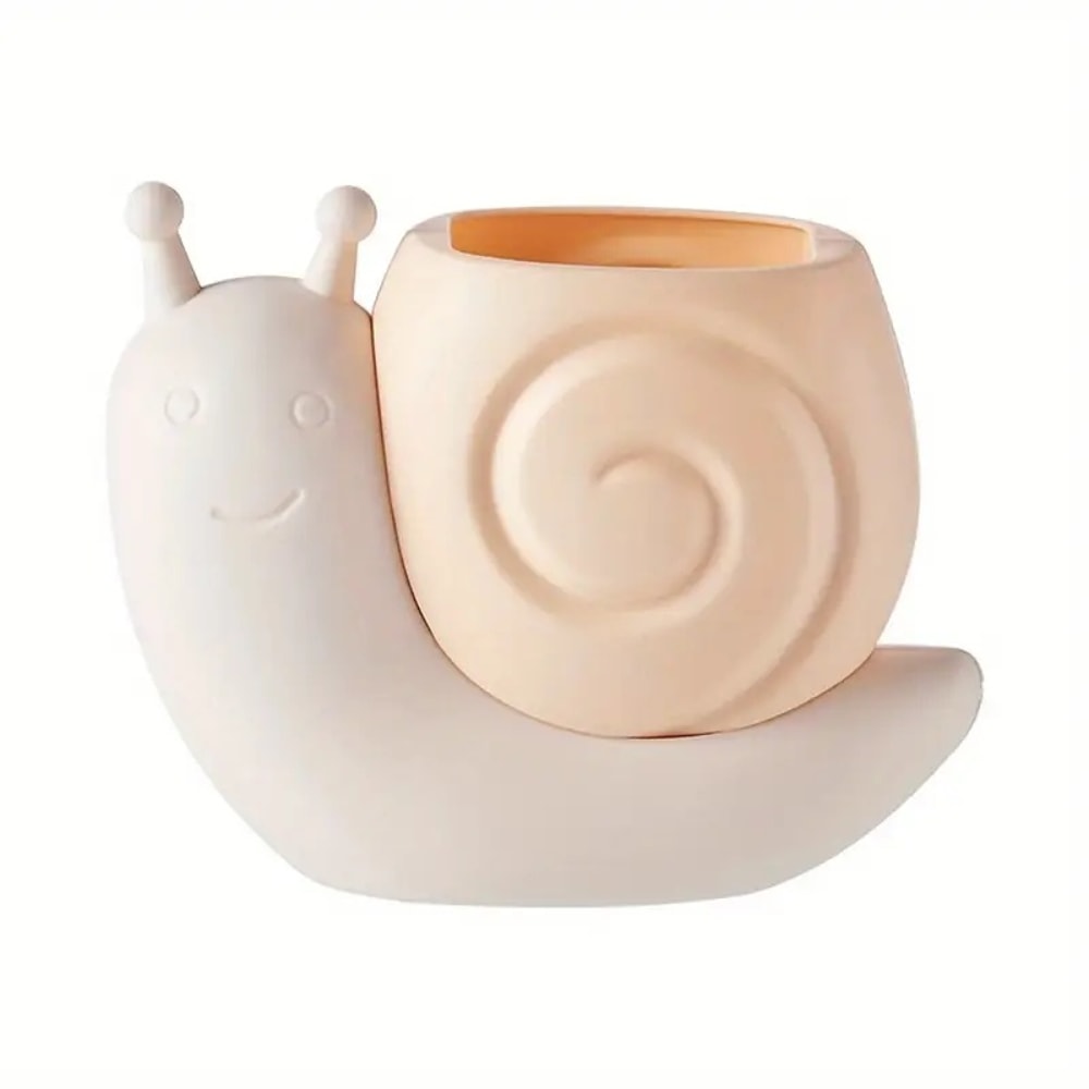 Snail-Shaped Pen Holder, ABS Multi-Functional Desktop Stationery, Makeup Brush Storage