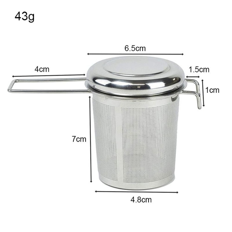 Tea Strainer With Lid Collapsible Double Handle Stainless Steel Tea Drain For Easy Brewing 4