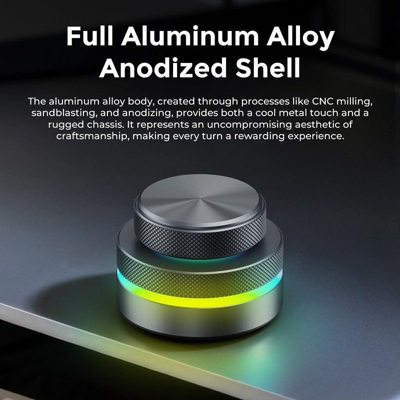 Wireless Custom Keyboard RGB DualLayer Knob Multimedia Control For Office Video Audio Editing 2