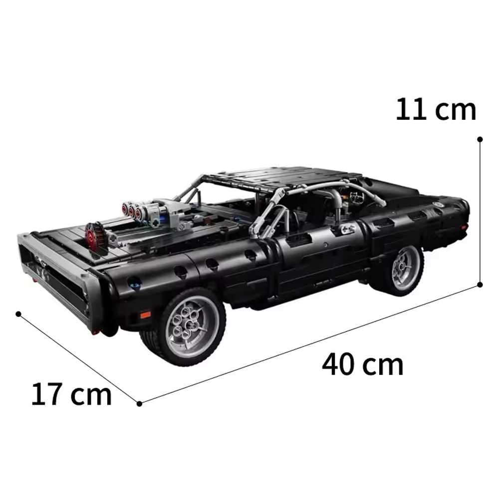 Dodge Charger Racing Car Building Blocks Model, Fast and Furious Famous Vehicle for Boys, Technical Car Bricks