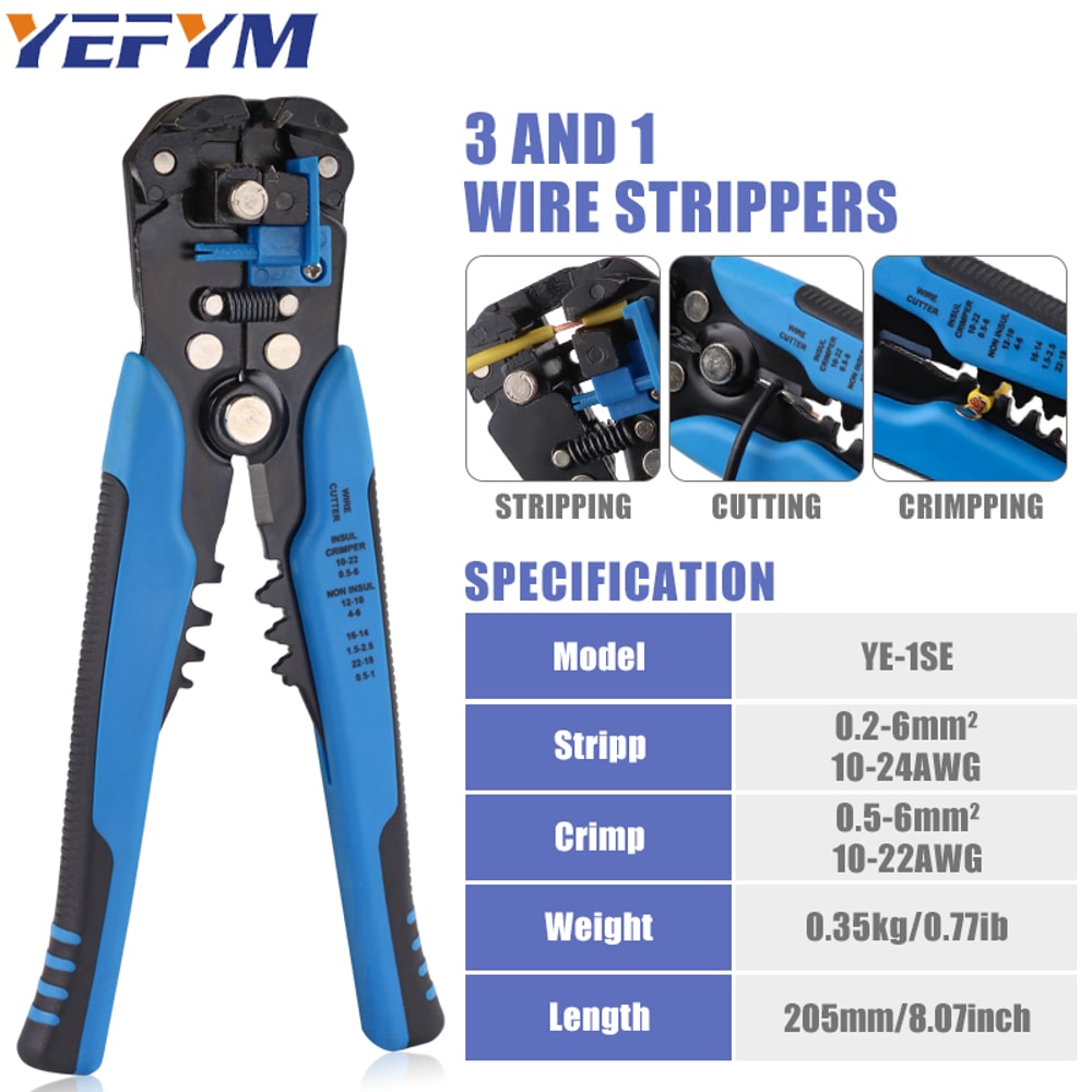 Multifunctional Cable Cutter Pliers Automatic Wire Stripper For Stripping Cutting Crimping Electr 1
