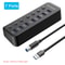 USB Hub with RGB Lights, 5Gbps Speed, Individual On/Off Switch Docking Station