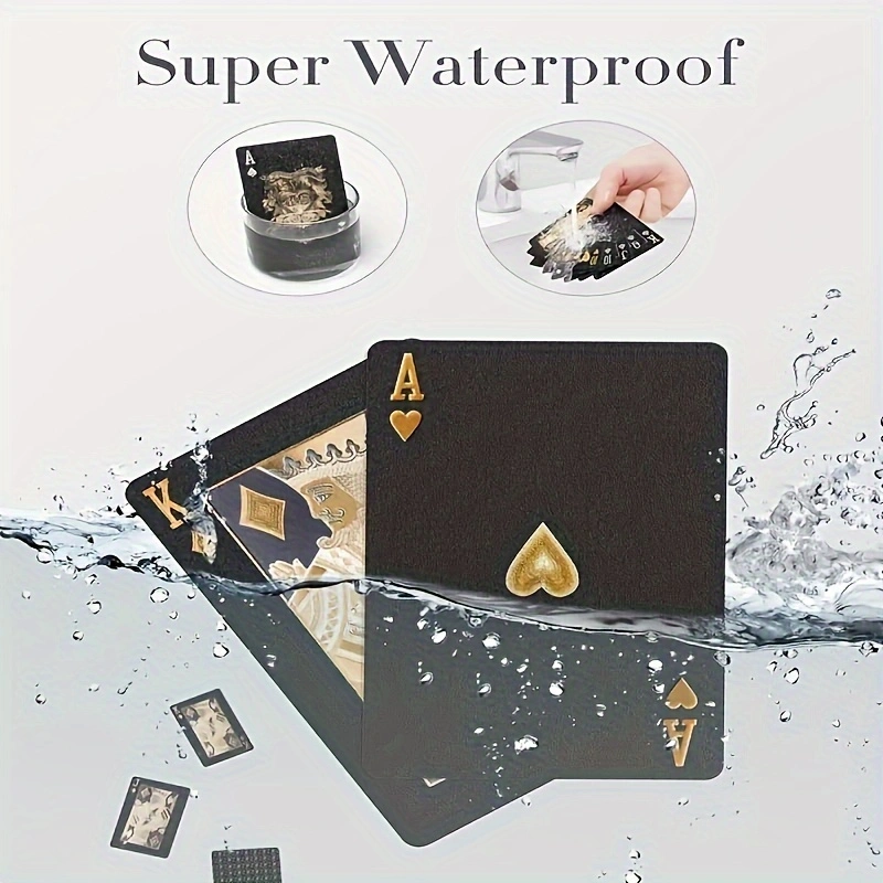 Cool Black Gold Waterproof Playing Cards Holiday Game Gift For Christmas Halloween Thanks Giving 2