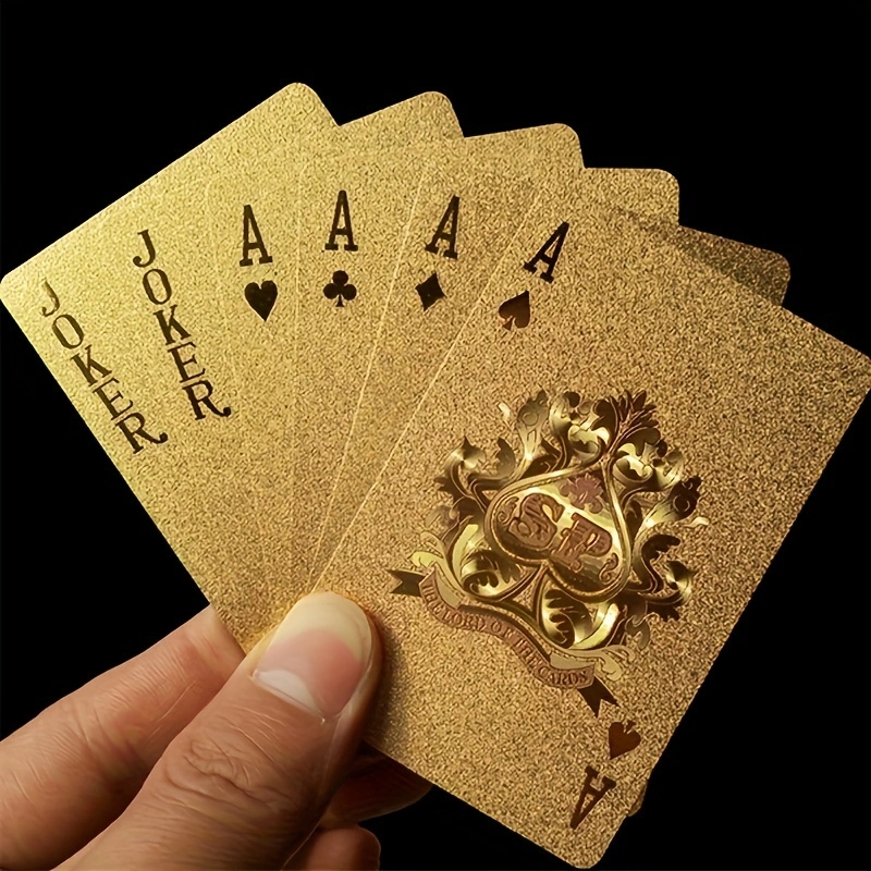 Cool Black Gold Waterproof Playing Cards Holiday Game Gift For Christmas Halloween Thanks Giving 4