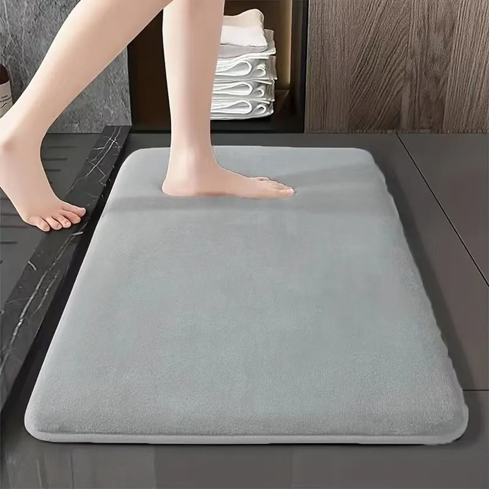 Absorbent Floor Mat Non Slip Bath Mat Anti Slip Coral Velvet Bathroom Floor Mat Door Mat Home Decor