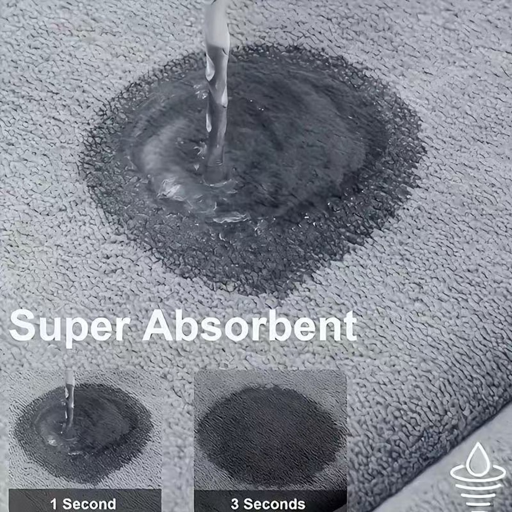 Thickened Absorbent Cotton Bathroom AntiSlip Mat QuickDrying Coral Fleece Foot Mat For Bathroom Doo 1