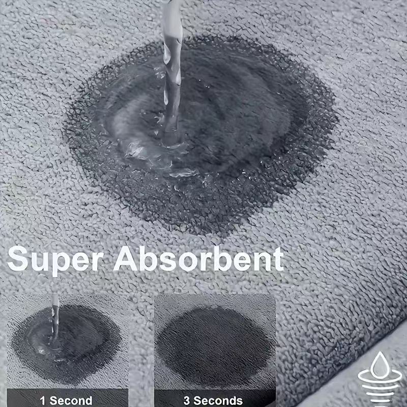 Thickened Absorbent Cotton Bathroom AntiSlip Mat QuickDrying Coral Fleece Foot Mat For Bathroom Doo 1