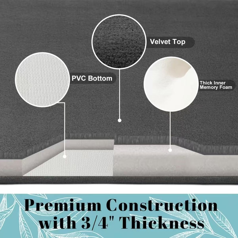 Thickened Absorbent Cotton Bathroom AntiSlip Mat QuickDrying Coral Fleece Foot Mat For Bathroom Doo 5