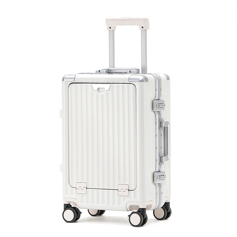 Aluminum Frame Trolley Case Silent Wheels Mobile Phone Holder USB Charging For Vacation Business T 7