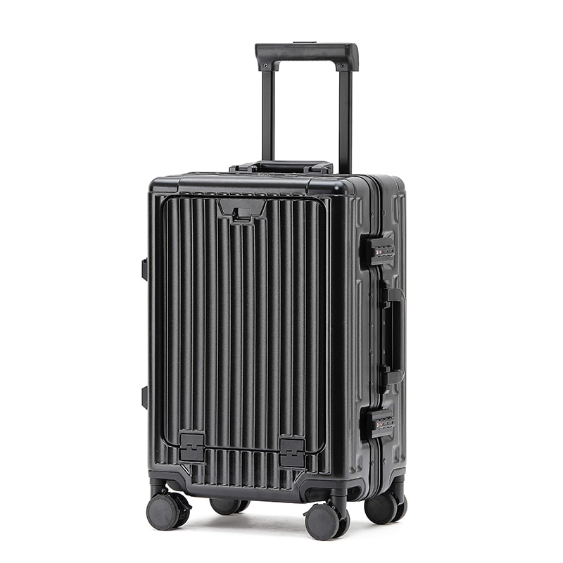 Aluminum Frame Trolley Case Silent Wheels Mobile Phone Holder USB Charging For Vacation Business T 8