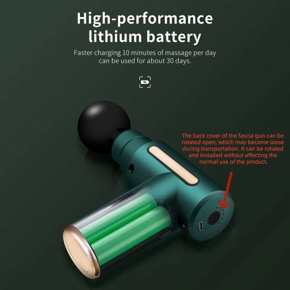 Powerful Mini Massage Gun for Muscle Recovery, Deep Tissue Pain Relief, Fascia Gun for Relaxation