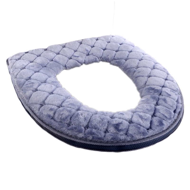 Soft Plush Winter Bathroom Toilet Seat Cover, Washable O-shaped Toilet Lid Cushion, Warm Household Supplies