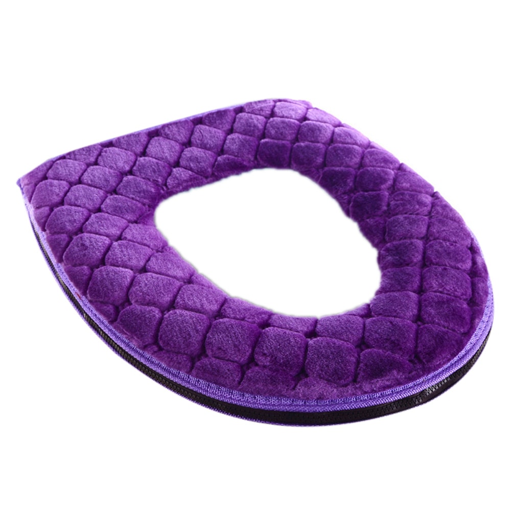 Soft Plush Winter Bathroom Toilet Seat Cover, Washable O-shaped Toilet Lid Cushion, Warm Household Supplies