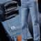 Stretchable Men Winter Fleece Lined Jeans Lightweight Business Casual Trousers For Office Everyday 5