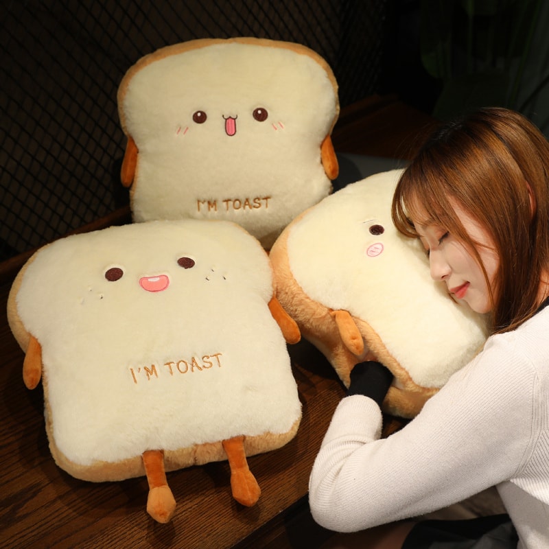 Soft Toast Simulation Bread Pillow Plush Food Doll Cute Hand Cushion Home Decor Birthday Gift 2
