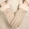 Plush Lined Beige Touchscreen Gloves, Comfortable and Warm Winter Protection for Outdoor Activities