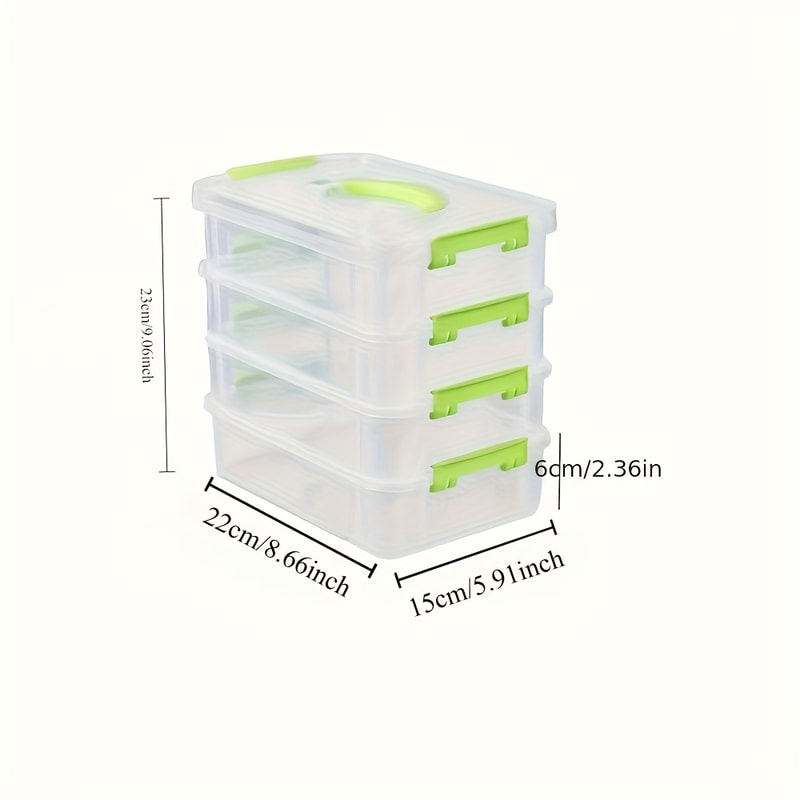 Portable 4layer Transparent Plastic Storage Box Drawer Organizer For Building Blocks 3