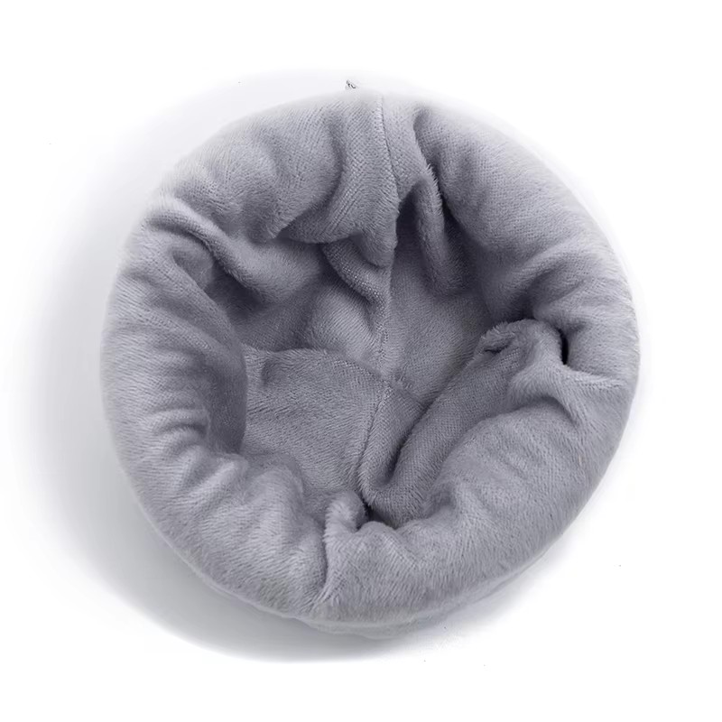 Plush Fleece Warm Winter Beanie Hat for Men, Unisex Soft Ski Sports Cap with Snow Label, Thicken Outdoor Hat