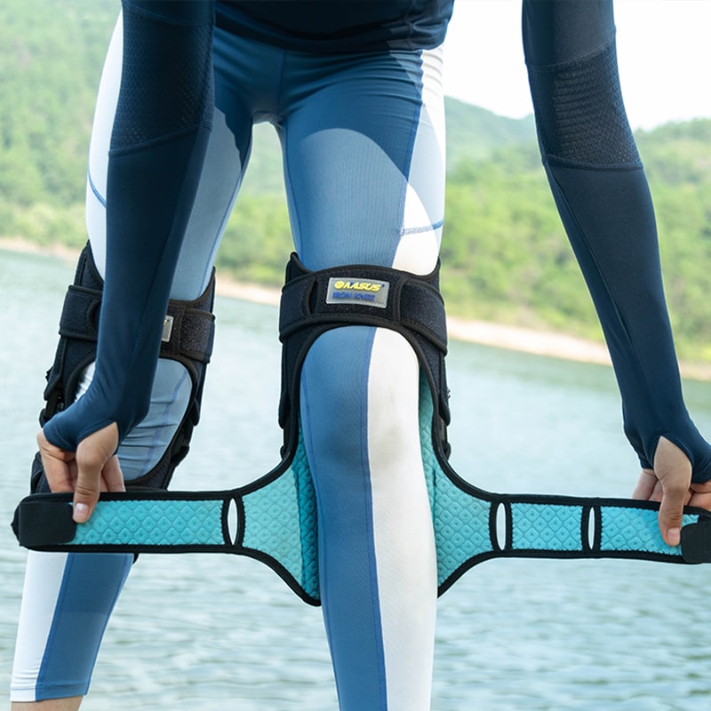 Knee Brace For Running Climbing Stabilizing Ligament Injuries Adjustable With Dual Side Hinges For