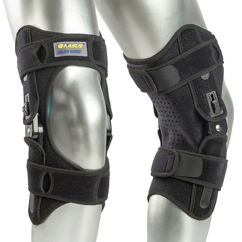Knee Brace For Running Climbing Stabilizing Ligament Injuries Adjustable With Dual Side Hinges For