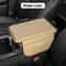 Beige Quilted Leather Car Armrest Cushion With Storage Fit Most Auto Consoles 6