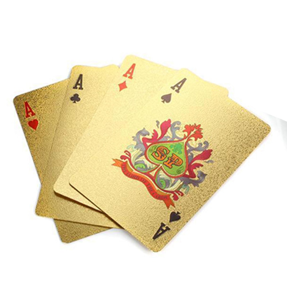 Poker Deck with Red Box Set Gift, Luxury 24K Gold Plated Foil Playing Cards