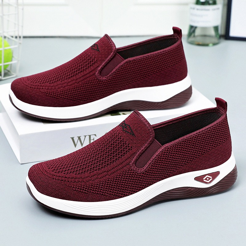 Breathable Shoes for Women, Lightweight Summer Comfort Casual Footwear for Middle-Aged Mothers, Non-Tiring Cloth Shoes