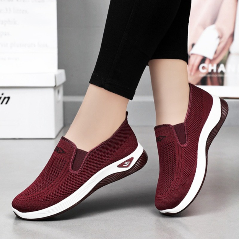 Breathable Shoes for Women, Lightweight Summer Comfort Casual Footwear for Middle-Aged Mothers, Non-Tiring Cloth Shoes