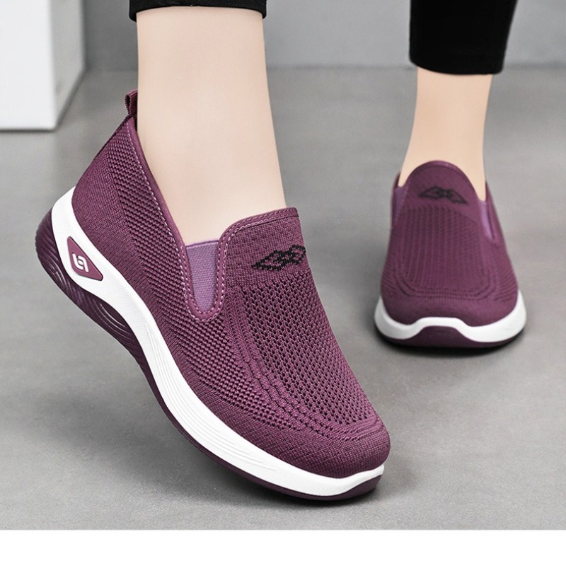 Breathable Shoes for Women, Lightweight Summer Comfort Casual Footwear for Middle-Aged Mothers, Non-Tiring Cloth Shoes