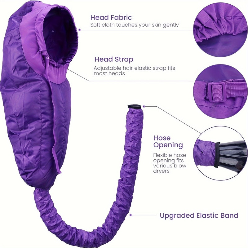 Adjustable Deep Conditioning Cap Bonnet Hooded Hair Dryer Attachment Heat Cap For Curly Hair 2