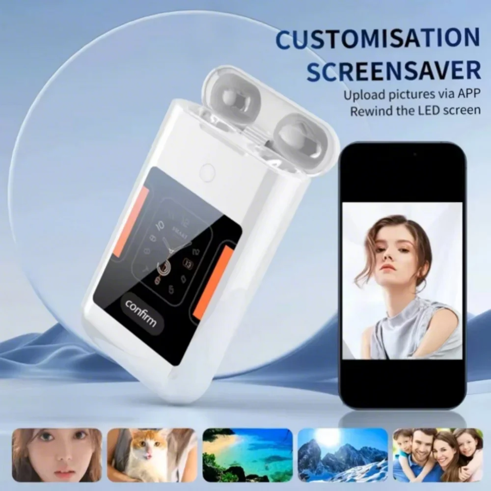 Wireless Earphone Charging Case With 28 Touch Screen Power Bank Multiple Function Bluetooth Headpho 5