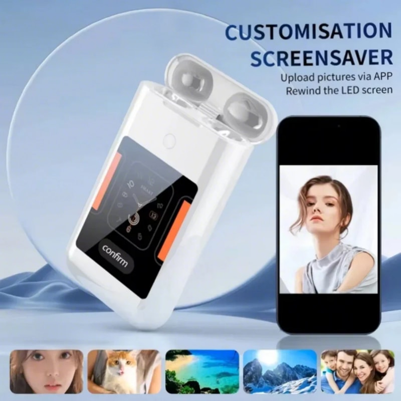 Wireless Earphone Charging Case With 28 Touch Screen Power Bank Multiple Function Bluetooth Headpho 5