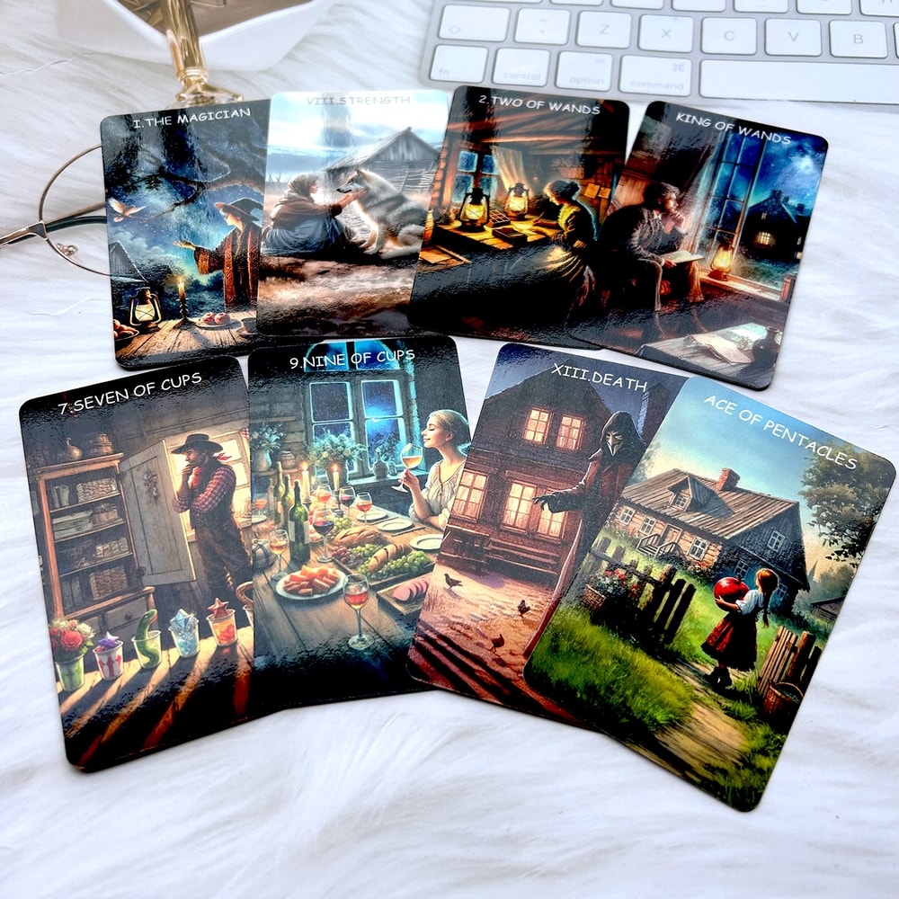 Double-sided Film Tarot Rune Board Game, Scratch-Proof Divination PDF Guide