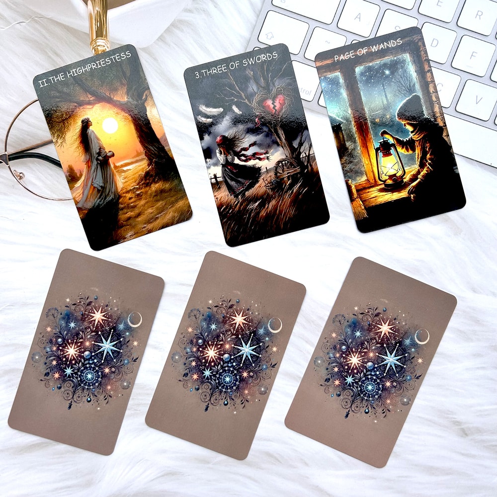 Double-sided Film Tarot Rune Board Game, Scratch-Proof Divination PDF Guide