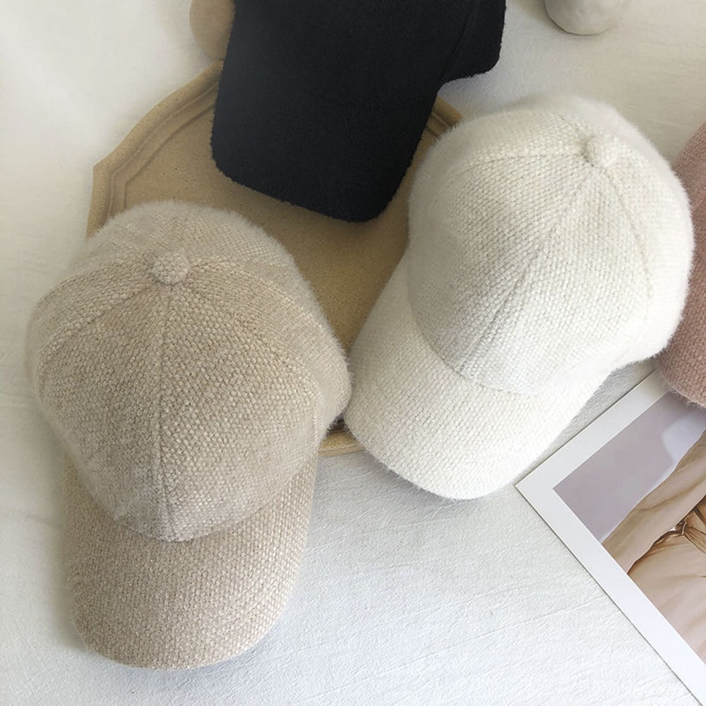 Autumn And Winter Warm Duckbill Cap Looks Cute And Fashionable Korean Version Baseball Cap Solid Co 2