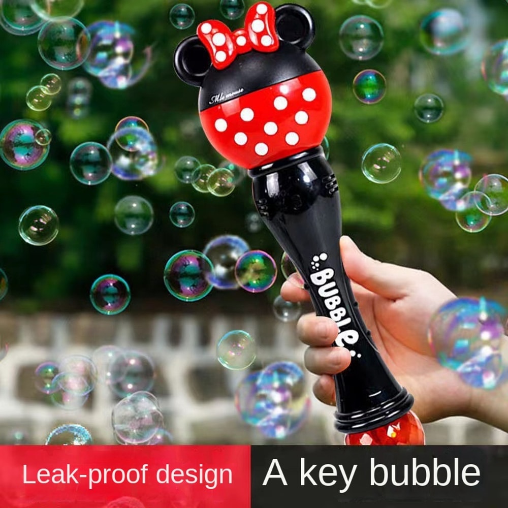 Mickey Mouse Bubble Machine, Minnie Electric Soap Bubbles, New Magic Stick Gift for Children