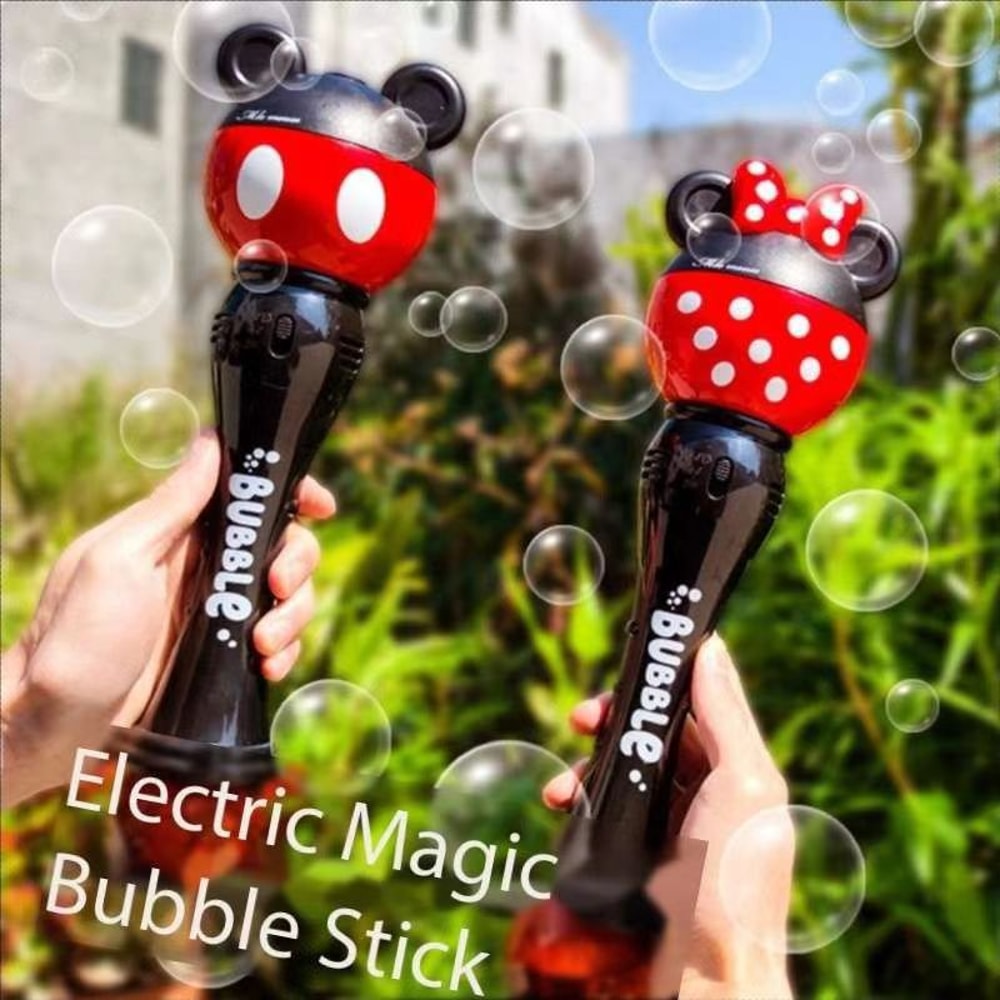 Mickey Mouse Bubble Machine, Minnie Electric Soap Bubbles, New Magic Stick Gift for Children