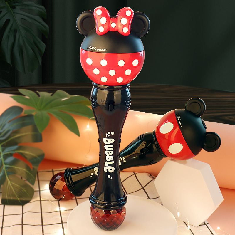 Mickey Mouse Bubble Machine, Minnie Electric Soap Bubbles, New Magic Stick Gift for Children